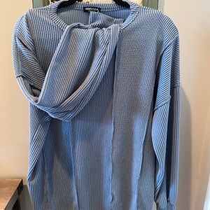 HEIMISH USA Dusty Blue Ribbed Knit Crewneck Pullover Sweater - Size M